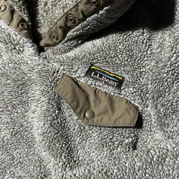 L.L.BEAN Women's Hi-Pile Soft Fleece Pullover Sweater Dark Olive Size XS - Picture 3 of 7